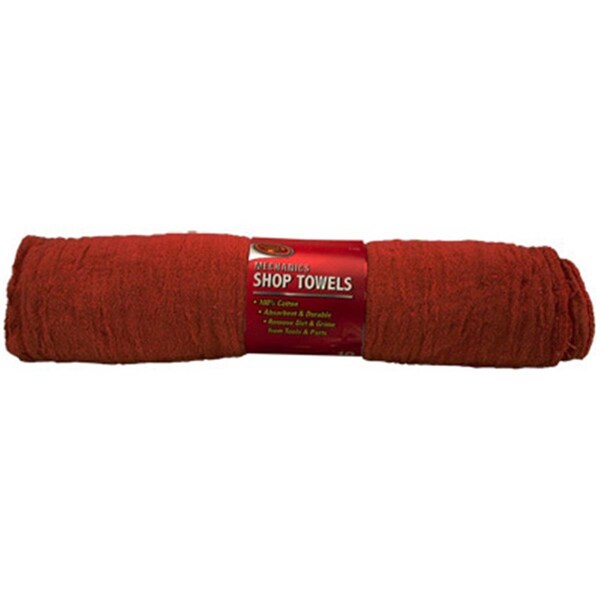 Clean Rite 3-536 Red Cotton Shop Towel, 10PK CL577653 - main